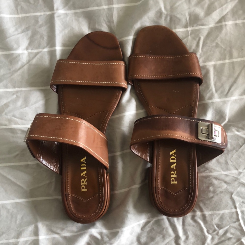 Brown Prada sandals